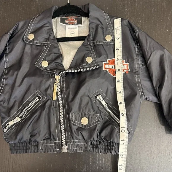 Harley Davidson Jacket Baby Boy Size 24 Months Black Zipper Nylon Lightweight - Picture 8 of 8
